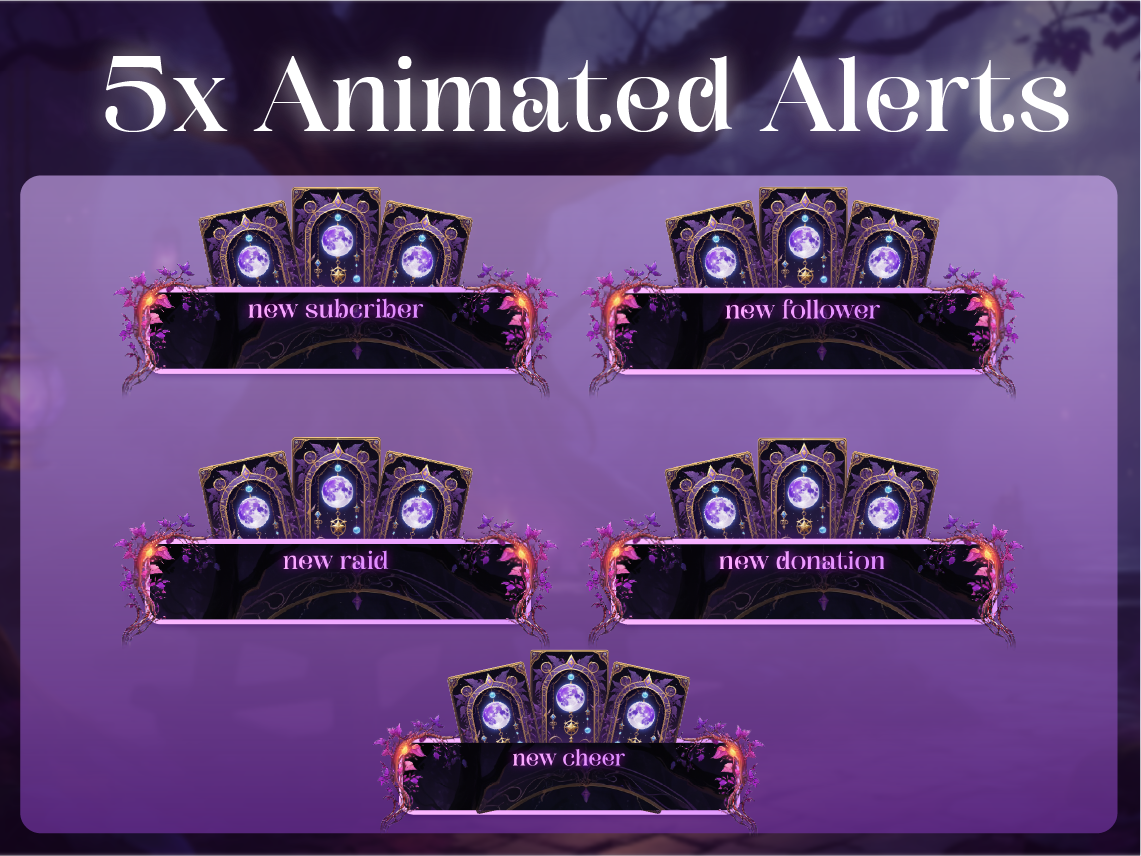 Moonveil Tarot Animated Stream Alert Package