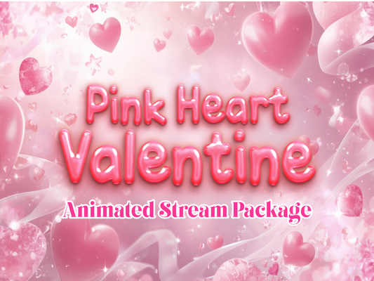 Pink Heart Valentine Animated Stream Package